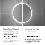 Nimco Biele okrúhle LED zrkadlo pr. 100 mm, dotykový senzor – Obrázok 5