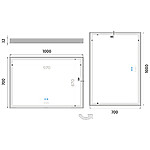 Nimco Biele LED zrkadlo 100 x 70, dotykový senzor – Obrázok 9