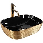 Umývadlo na dosku Rea Belinda BLACK BRUSH GOLD