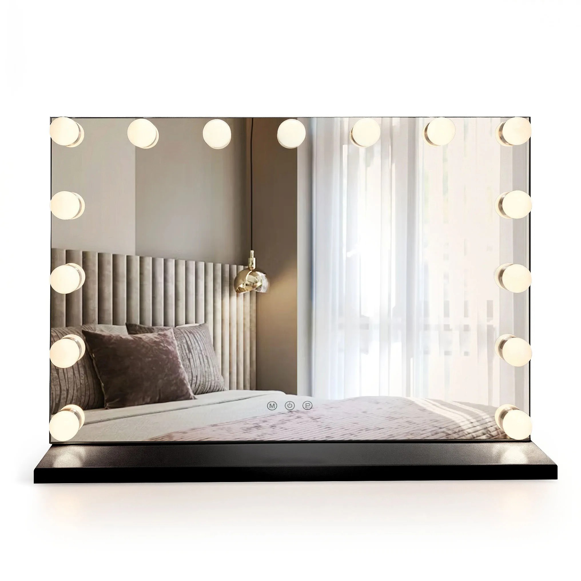 1-74 Zrkadlo LED HOLLYWOOD Black – Obrázok 1