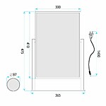 Zrkadlo LED LUMI Black 30x40cm – Obrázok 7