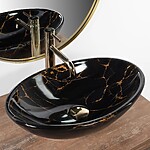 Umývadlo na dosku REA PAMELA Black Marble Shiny – Obrázok 2