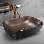 Umývadlo na dosku Rea Belinda COPPER BRUSH / Black – Obrázok 2