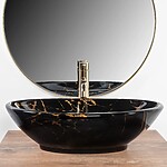Umývadlo na dosku REA PAMELA Black Marble Shiny – Obrázok 3