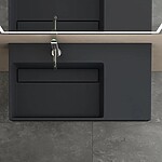 Umývadlo REA Archi 75 CM Grey MATT na dosku - konglomerát – Obrázok 3