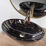 Umývadlo na dosku REA PAMELA Black Marble Shiny – Obrázok 4