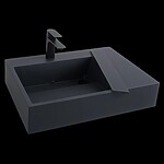 Umývadlo REA Archi 75 CM Grey MATT na dosku - konglomerát – Obrázok 5