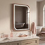 Zrkadlo LED ZONE 70x50  BRUSH  ROSE GOLD – Obrázok 5