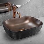 Umývadlo na dosku Rea Belinda COPPER BRUSH / Black – Obrázok 6