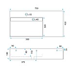 Umývadlo REA Archi 75 CM Grey MATT na dosku - konglomerát – Obrázok 8