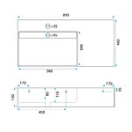 Umývadlo REA Archi 90 CM Grey MATT na dosku - konglomerát – Obrázok 8