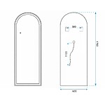 Zrkadlo LED Orbit 60x170cm Black – Obrázok 10