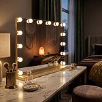 Zrkadlo LED HOLLYWOOD L.Gold 80x60 – Obrázok 3