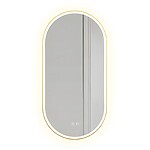 Zrkadlo LED OVL 50x100cm Brush Gold