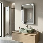 Zrkadlo LED ZONE 70x50  BRUSH NICKEL – Obrázok 2