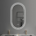 Zrkadlo LED OVL 50x100cm Black – Obrázok 2