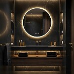 Zrkadlo LED 60cm MMJ BRUSH GOLD – Obrázok 2