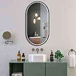 Zrkadlo LED OVL 50x100cm Black – Obrázok 3