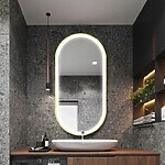 Zrkadlo LED OVL 50x100cm Gold – Obrázok 4