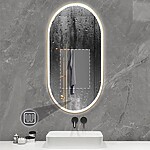 Zrkadlo LED OVL 50x100cm Brush Gold – Obrázok 6