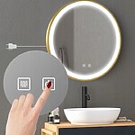 Zrkadlo LED 60cm MMJ BRUSH GOLD – Obrázok 7