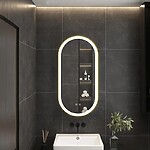 Zrkadlo LED OVL 50x100cm Brush Gold – Obrázok 8