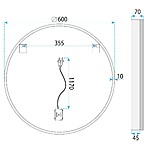Zrkadlo LED 60cm BL807 – Obrázok 9
