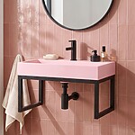 Umývadlo REA GOYA PINK na dosku 60 CM - konzola – Obrázok 7