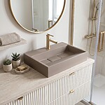Umývadlo z liateho mramoru Rea GOYA TAUPE 50CM – Obrázok 5