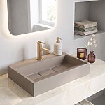 Umývadlo z liateho mramoru Rea GOYA TAUPE 60CM – Obrázok 2
